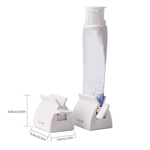 Rolling Tube Toothpaste Squeezer Toothpaste Seat Holder Stand for Bathroom Accessories-2pcs (White)