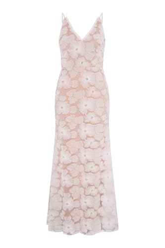 Gina Bacconi Women's Beaded Soutache Maxi Dress Cocktail, White, 18
