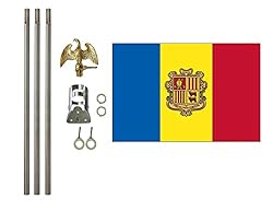 Andorra 3x5 ft Outdoor Flag and Flag Pole