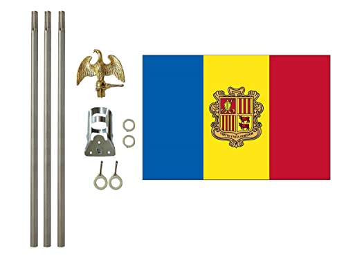 Andorra 3x5 ft Outdoor Flag and Flag Pole