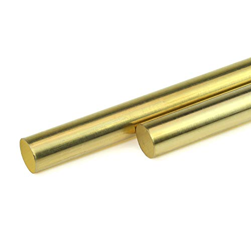 1/4 Inch Brass Round Rod, Favordrory 2PCS Brass Round Rods Lathe Bar Stock, 1/4 Inch in Diameter 14 Inch in Length - Thumbnail 2