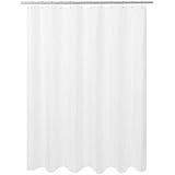 N&Y HOME Ultimate Waterproof Fabric Shower Curtain or Liner, Machine Washable, Breathable Fabric TPU Lining Bath Tub Shower Liner, White, 72x72 inch
