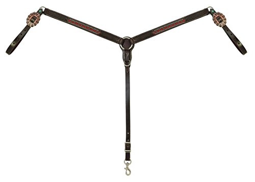 Turquoise Cross Beaded Basket Weave Straight Breast Collar