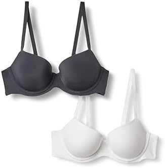 Women's Wireless Cross and Shape Bra, 2-Pack, White, 32A at Amazon