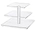 Utenlid Acrylic 3-Tier Square Stacked Party Cake Stand with Borders and Stable Screw-On Pillars - Tiered Cupcake Stand/Cupcake Tower
