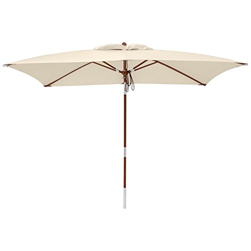 anndora® Sonnenschirm 200 x 300 cm eckig Gartenschirm Knicker wasserabweisend - mit Knickgelenk Natural – Bild 3