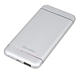 XtremPro Portable External battery charger Bank Ultra Aluminum Surface Slim 5000mAh Portable External Battery for iPhone, iPad, Samsung Galaxy- Silver (41036)