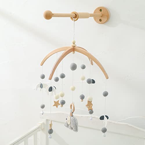Crib Mobile Arm HBM Wall Mounted Wooden Mobile Arm for Crib Baby