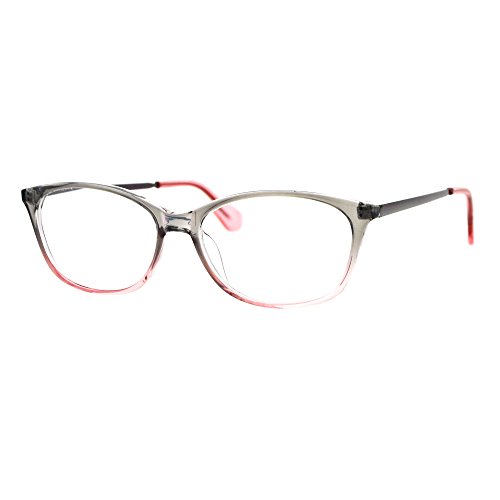 Womens Classic Mod Minimal Oval Rectangular Reading Glasses Grey Pink +2.5