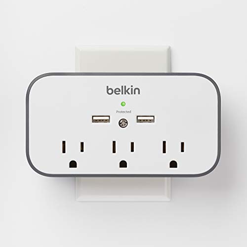 Belkin Wall Surge Protector 3 Outlet Surge Protector w/ 2 USB Ports