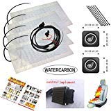 Far infrared carbon fiber Universal 3 gear 4 color heating square switch12V Heater Kit Setting 2 SeatsCar HeatedFront Seat Cushion heated seatsCarbon Fiber Seat