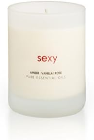 THE Pure Candle * Healthy Vegan Candle * Aromatherapy Soy Candle - Sexy Scented Soy Candle with Vanilla, Musky Amber (Eo Blend), Rose Pure Essential Oils Candle, MADE IN USA
