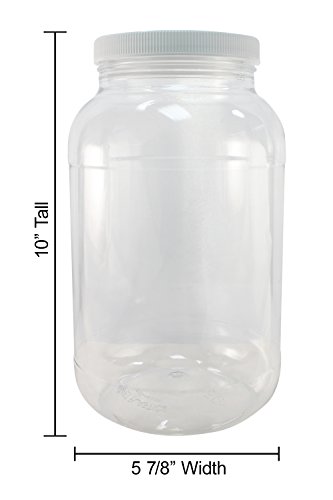 Pinnacle Mercantile Crystal Clear PET Plastic Jars Containers with Screw on Lids 1 gallon Set of 2 W - //coolthings.us
