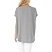 Women Shirts for Work Short Sleeve Chiffon Solid T-Shirt Office Ladies Loose V Neck Button Tops Gray