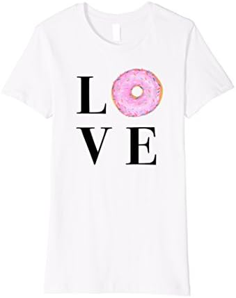 Women's Donut or Doughnut? Sprinkles Graphic Tee Love Shirt Large White