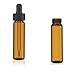 MagnaKoys 2 Dram 1/4 oz Amber Glass Vials w/Straight Black Bulb Eye Glass Droppers for Essential Oils & Liquids (Pack of 2)