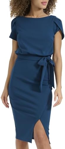kensie short sleeve smocked waist a-line midi dress Kensie Short Sleeve Smocked Waist A-Line Midi Dress