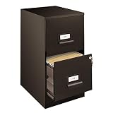 Office Dimensions 18" Deep 2 Drawer Premier Height File Cabinet, Black