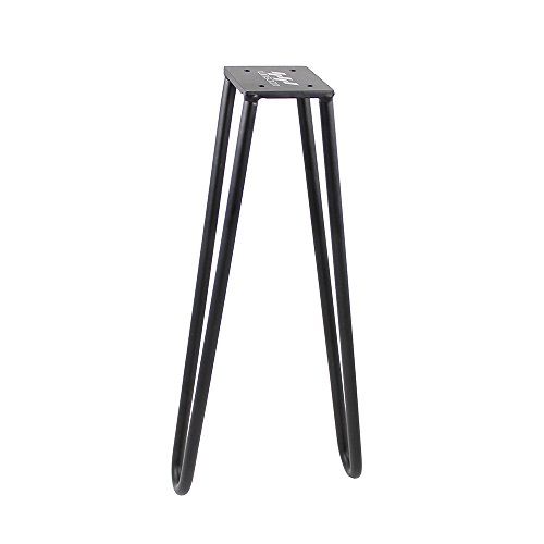 WINSOON Ship From US Home Furniture DIY Made 4 Rod 16'' Tall Hairpin Metal Table Legs Set of 2 Black Color