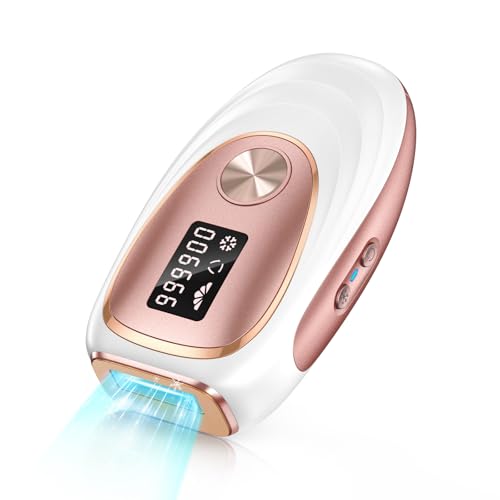 Haarlosy IPL Laser Hair Removal Device for Women Men Ice Cooling Painless | Full Body Use At Home, Upper Lip, Bikini Line, Underarm, Arm, Leg, 5 Levels, Auto & Manual Mode, 999,900 Flash