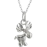 FashionJunkie4Life Sterling Silver Elephant Charm Pendant Necklace for Women