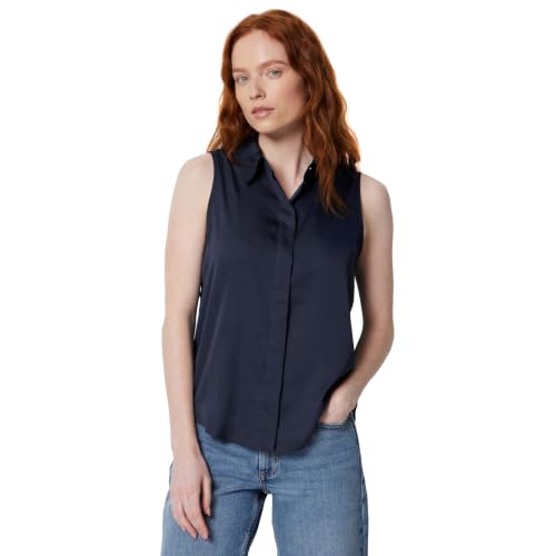 Amazon Essentials Women's Regular Fit Sleeveless Button Down Blouse