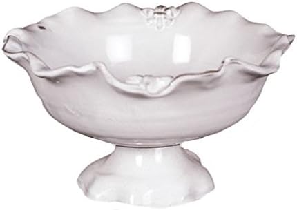 Abigails Fleur De Lis White Compote Dish