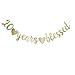 20 Years Blessed Banner, Funny Gold Glitter Sign for 20th Birthday/Wedding Anniversary Party Supplies Photo Props