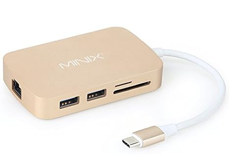 MINIX NEO C, USB-C Multiport Adapter with HDMI – Gold (Kompatibel mit Apple MacBook)