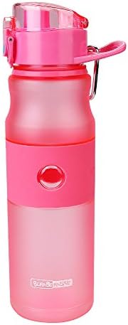 GARDOM Sport Water Bottle Eco Friendly BPA Free Tritan Plastic Lead Proof Wide Mouth Bottles for Outdoors Cycling Camping School Kids (Pink)