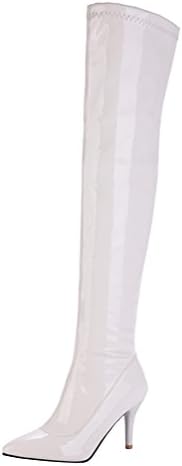 Agodor Womens Over The Knee High Patent Leather Stiletto High Heels Boots with Zip