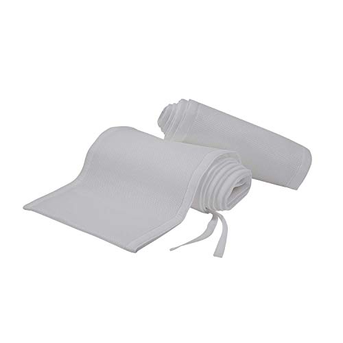 Baby Mesh Crib Liner , Soft Breathable Hypo-allergenic  100% Microfiber Polyester Washable Crib Bumper Liner for Standard Crib  Nursery Bedding Accessories