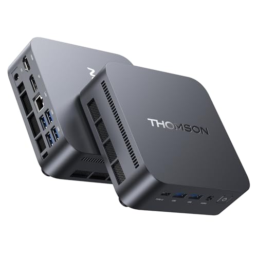 THOMSON K3 Mini PC, АMD Ryzen 7 7730U (8C/16T, up to 4.5GHz), 16GB DDR4 512GB M.2 SSD Mini Computer W-11 Pro, WiFi 6, BT5.2, 4K Triple Screen Mini Tower PC and VESA for Office/Design/School.