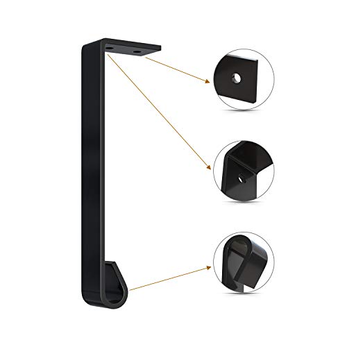 LuckIn Heavy Duty Bench Legs 12 Inch, Industrial Metal Leg Bracket for Bench, DIY Modern Cabinet Legs Set of 4, Black