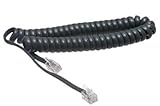 The VoIP Lounge 7 Ft Gray Handset Curly Cord for Toshiba DKT2000 Series Phones DKT2010-H, DKT2010-S, DKT2010-SD, DKT2020-S, DKT2020-SD
