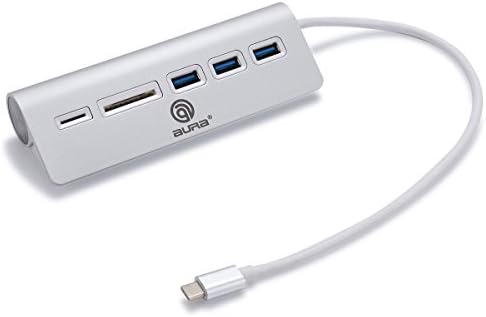 3 Port USB C Hub, PESTORY Aluminum USB 3.0 2 in 1 Combo Hub [3 USB 3.0 Port &amp; 1 SD Card Slot &amp; 1 Micro SD Card Slot] for MacBook or Other USB Type C Devices