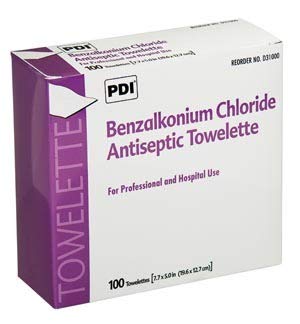 Professional Disposables D35185 Hygea Benzalkonium Chloride Antiseptic Towelettes, 7.0" x 5.0" (Pack of 500)