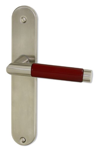 DT 2000 339610 Türgriff auf Rückenplatte Demi Porzellan, ohne Schlüsselloch, Edelstahl Matt