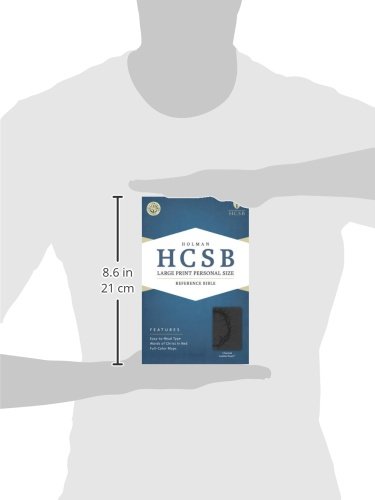 HCSB Large Print Personal Size Bible, Charcoal LeatherTouch