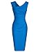 MUXXN Women's Irregular Neckline Sheath Fit Rockabilly Dress (M Color Blue)