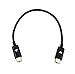 Exuun 8 inch Micro USB Male to Micro USB Male OTG Cable Mutual Charging Cable (Black)