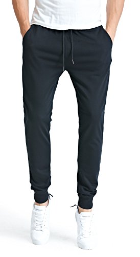 Bertte Men's Slim-Boys Jogger, Black Medium - Thumbnail 2