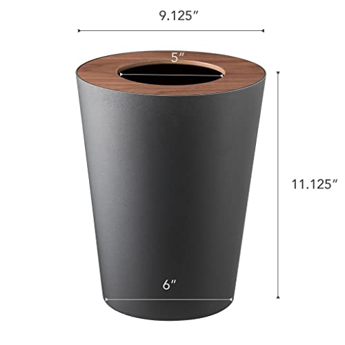 Yamazaki Home Rin Round Trash Can, Under 5 Gallons, Black Pricepulse