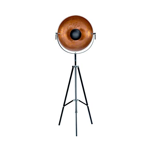 Butlers Satellight Standleuchte aus Metall 165x60 cm - Stehlampe in Schwarz-Gold - Lampe im Retro Factory-Design – Bild 5