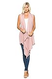 Annabelle Women's Draped Vest Knit Sleeveless Cardigan With Side Pockets