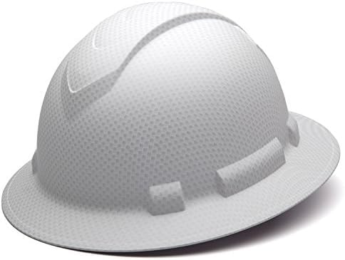Pyramex Ridgeline Full Brim Hard Hat 4 Point Ratchet Matte White Graphite Pattern (Pack of 12) Image