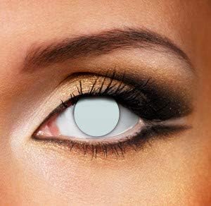 Women Multicolor Cute Charm and Attractive Fashion Eye Accessories Cosmetic Makeup Eye Shadow - Blind White Halloween Carnival with Contact Lens Case By Biuti TM