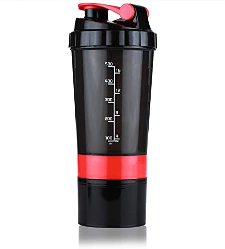 FITNESS-STATION-Spider-Protein-Shaker-Water-Bottle-Sipper-for-Gym-Red-Black-500-ML FITNESS STATION Spider Protein Shaker Water Bottle Sipper for Gym - 500 ML (Red)