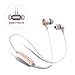 Sports Bluetooth Headphones,Sweatproof Magnet Attraction V4.0 Wireless In-ear Sports Earphones Headset Noise Reduction Earbuds Stereo Earphones with Microphone and Volume Control(PINK GOLDEN）
