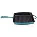 Zelancio Cookware 10-Inch Enameled Cast Iron Square Grill Pan, Perfect for Steak, Grilled Cheese, Paninis and More, Teal